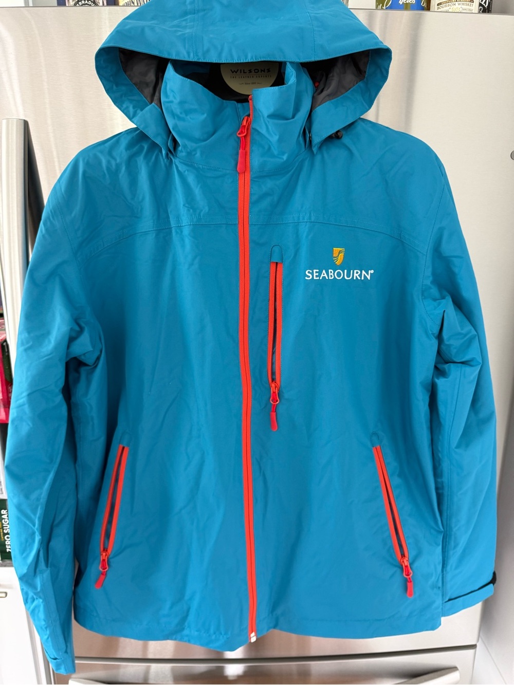Men's Teal Waterproof Hooded Raincoat Seabourn Alaska ready!